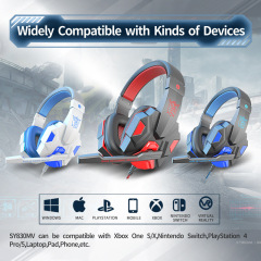 LED Light Stereo Gaming Headphones Headset Bass Surround USB Headband Noise Cancelling Gamer Headset With Mic for Computer PS4 P
