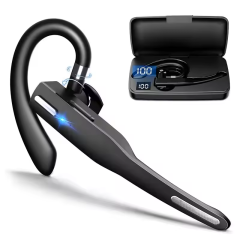 Wireless Ear Hook Business Earphone Stereo Sound Quality Earbud with CVC8.0 Noise Cancelling Mic and IPX7 Waterproof