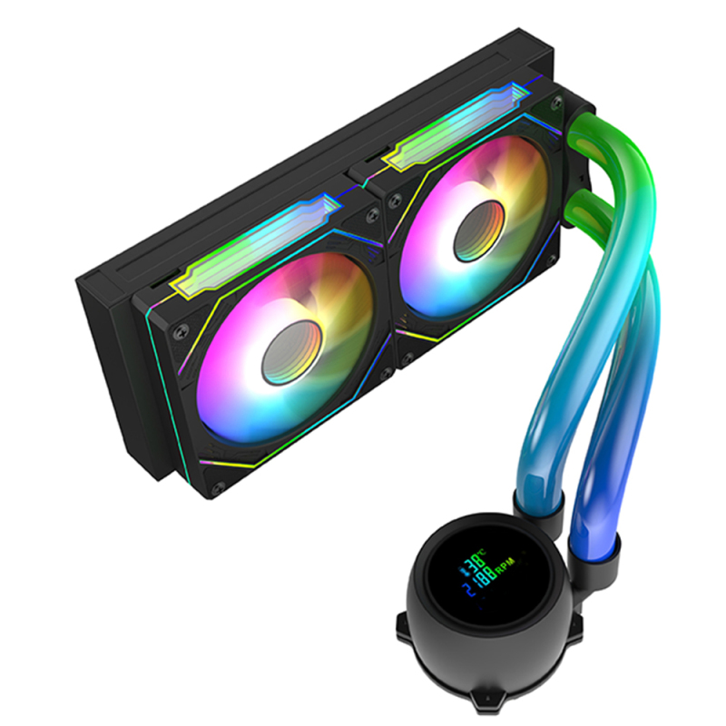 240MM ARGB Liquid CPU Coolers Desktop PC Case Air Volume Water Cooling Fan With Real Time TEMP Display