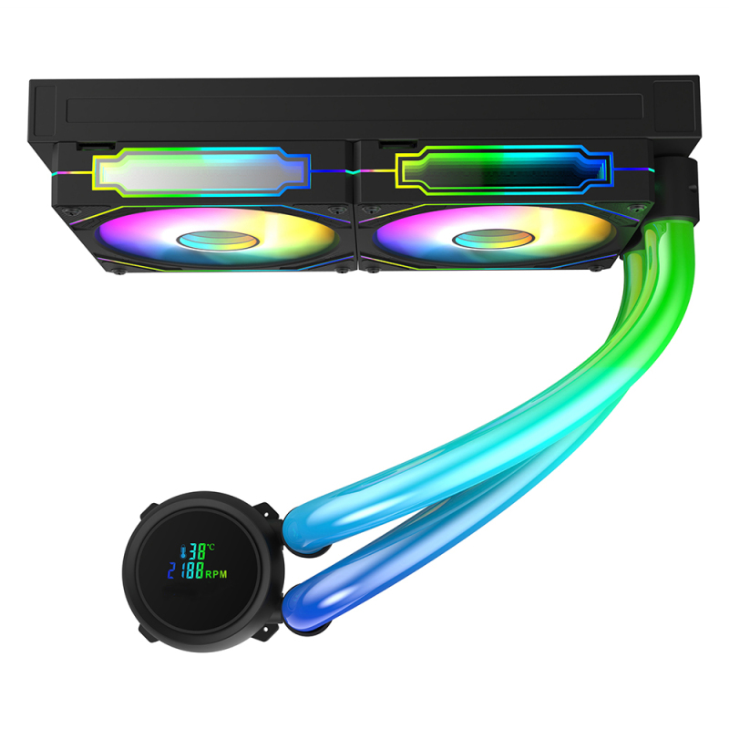 240MM ARGB Liquid CPU Coolers Desktop PC Case Air Volume Water Cooling Fan With Real Time TEMP Display