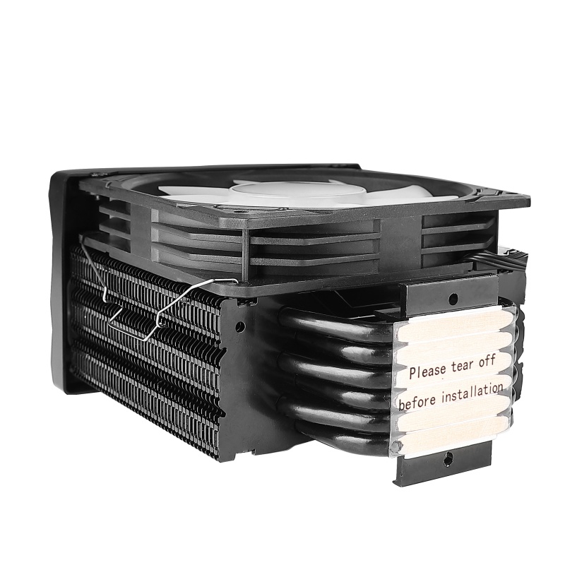 TDP 180W 6 Copper Pipes Aluminum Cpu Cooler Tower Black Color PWM Fan Full Cpu Platforms Supported