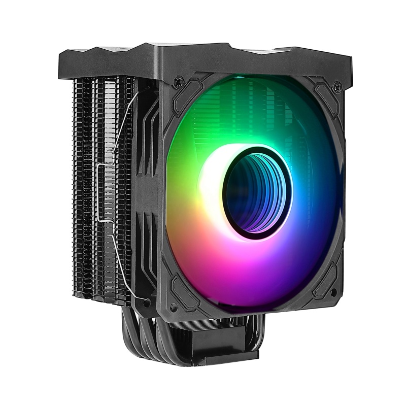 Black Color Gaming Computer Tower ARGB Cpu Cooler Air Cooling 6 Heat Pipes Sync with Motherboard