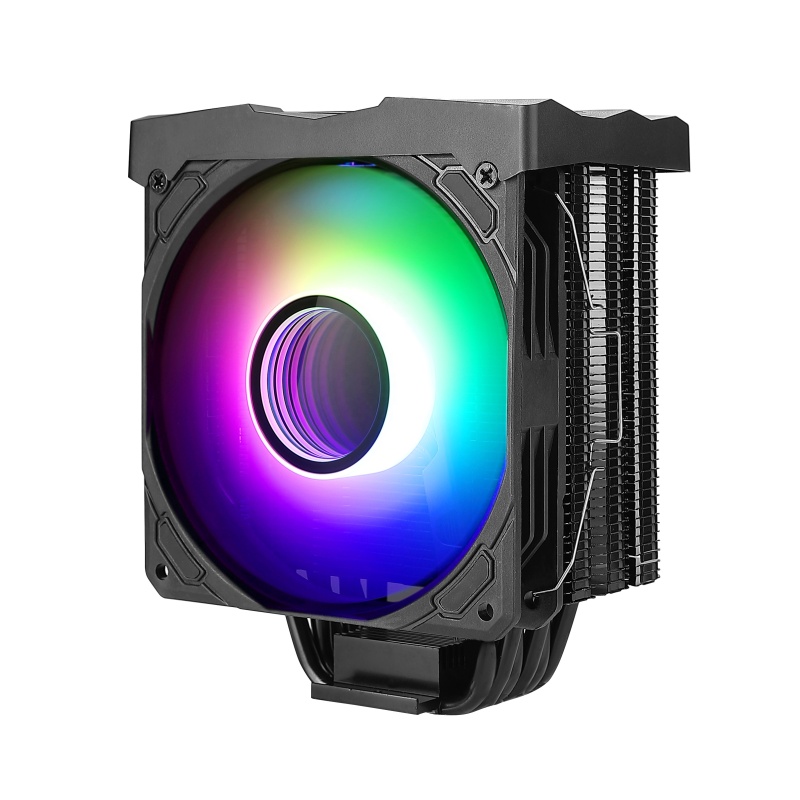TDP 180W 6 Copper Pipes Aluminum Cpu Cooler Tower Black Color PWM Fan Full Cpu Platforms Supported