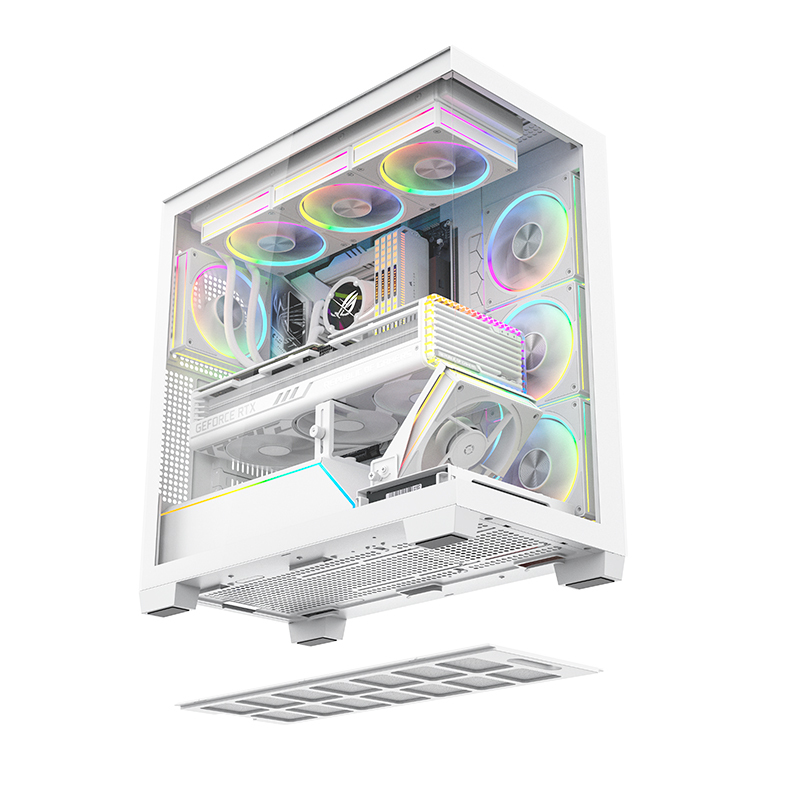 Power Optimization Magnetic Dust Filters, 10+ Fan Slots, PCIe 4.0 Riser & RGB Lighting Control System