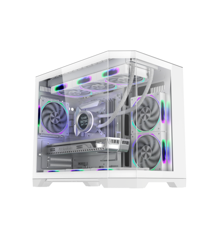 New White Micro ATX Computer Cases Towers RGB Gamer PC Cabinet Chassis Desktop Casing Gaming PC Case