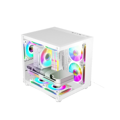 Manufacturer Custom White Micro ATX Computer Case Towers RGB Gamer PC Cabinet Chassis Desktop Casings Gaming PC Case