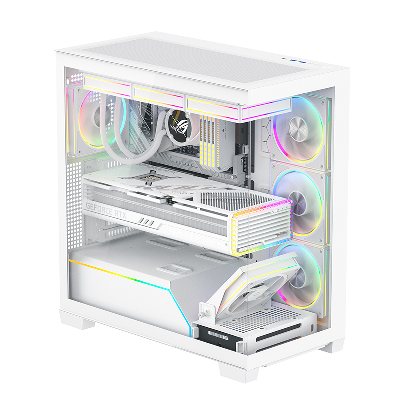 Power Optimization Magnetic Dust Filters, 10+ Fan Slots, PCIe 4.0 Riser & RGB Lighting Control System