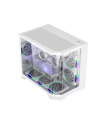New White Micro ATX Computer Cases Towers RGB Gamer PC Cabinet Chassis Desktop Casing Gaming PC Case