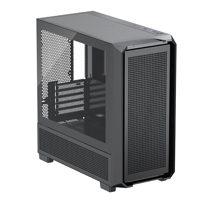 New Designed Mid Tower Gaming Case Glass Side Panel and Front Iron Mesh Panel Gaming PC Case for Gamer