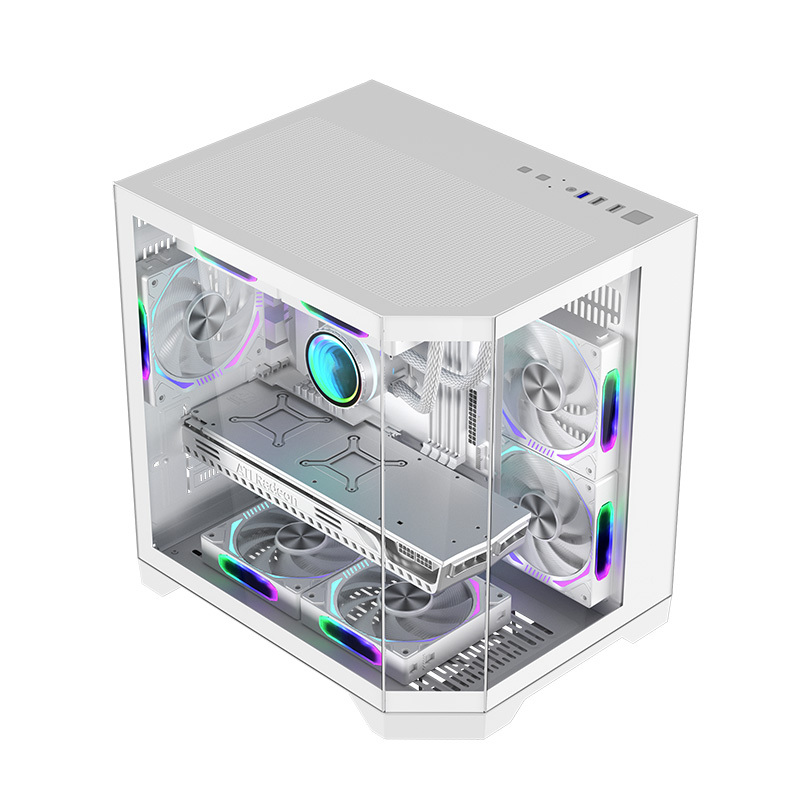Wholesale Products White case Pc Gaiming Mini Atx Case Gamer Pc Tempered Glass Mid Tower Atx Pc case