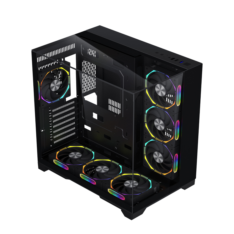 Factory Wholesale New Styles Pc Case Full-View Tempered Glass Panel ATX PC Gaming Case with for Gamers