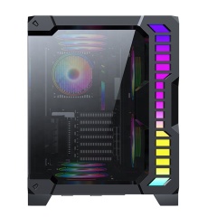 Pc Case Cube Computer Cases Gaming Desktop Newest Latest Style Wide Body ARGB Light Strip Gaming Pc ATX Glass Stock Mid Tower