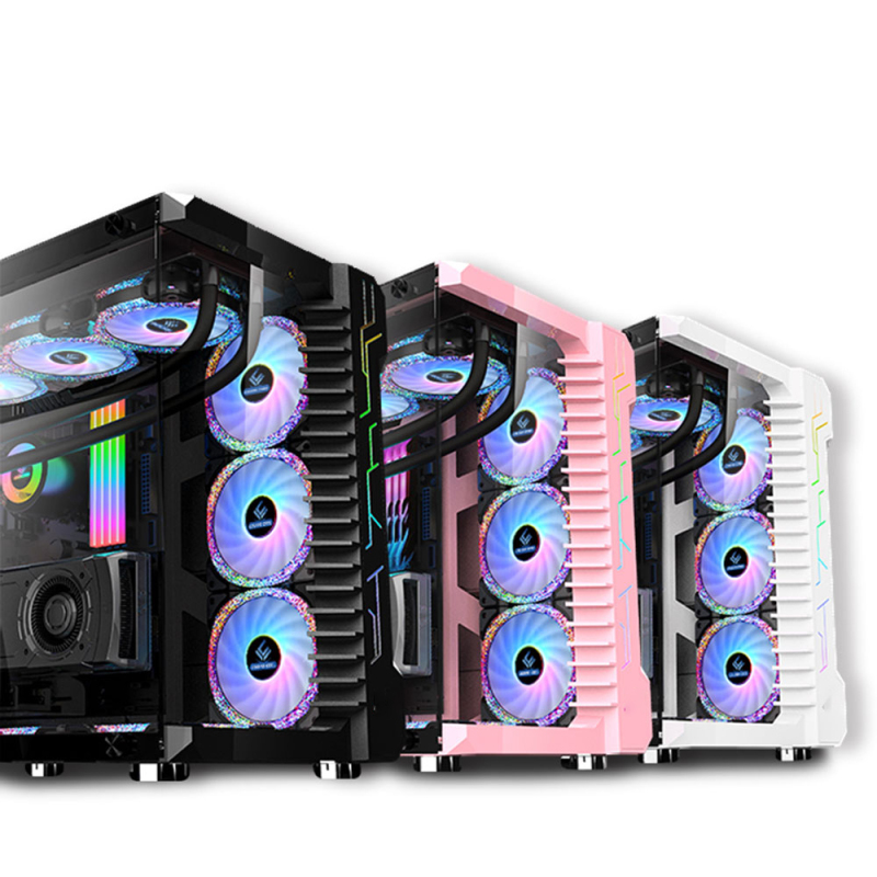 Desktop ATX Gaming Computer case with 10 RGB Cooling Fans case Gamer Pc
