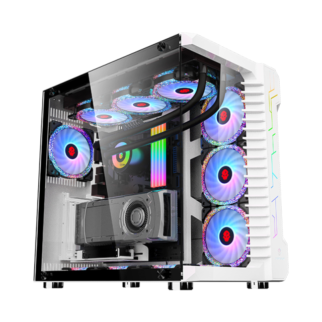 Desktop ATX Gaming Computer case with 10 RGB Cooling Fans case Gamer Pc