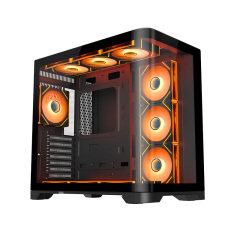 Factory direct   New Design Powerful ATX Computer Case Tower MATX Gaming PC Case Subject Color CPU Cooler Computer Cases & Tower Glass