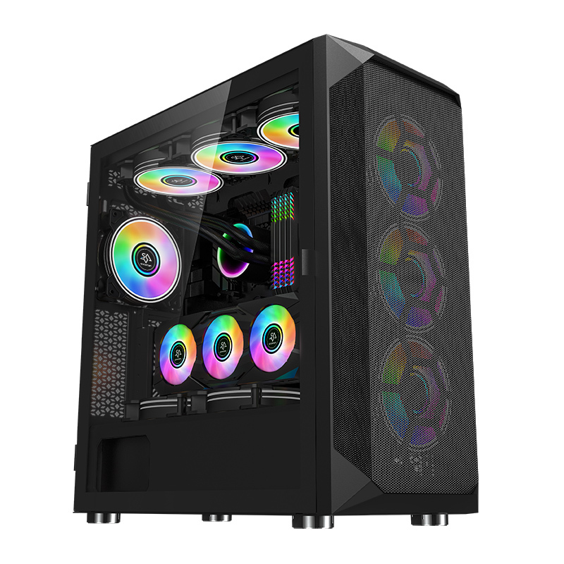 Hot Sell Full Tower PC Cabinet EATX ATX Desktop Computer Chassis Gaming PC Case With Tempered Glass Side Window