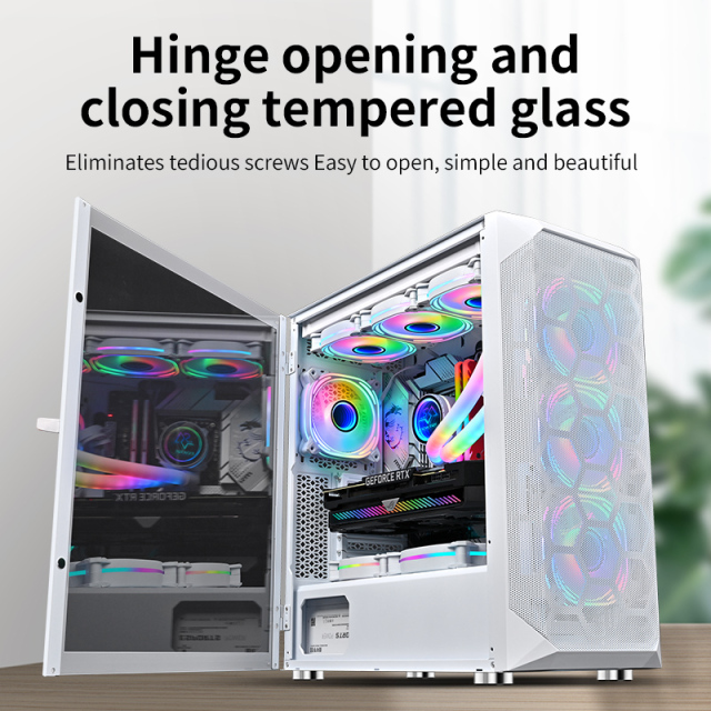 Hot Sell Full Tower PC Cabinet EATX ATX Desktop Computer Chassis Gaming PC Case With Tempered Glass Side Window