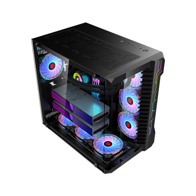 Desktop ATX Gaming Computer case with 10 RGB Cooling Fans case Gamer Pc