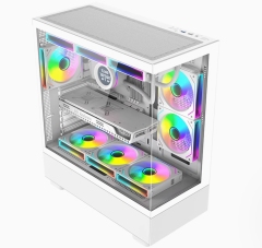 Factory Wholesale ATX Mid Tower PC Case Gaming Casing Desktop Tempered Glass Computer Cases &Towers Support 360 Cooler