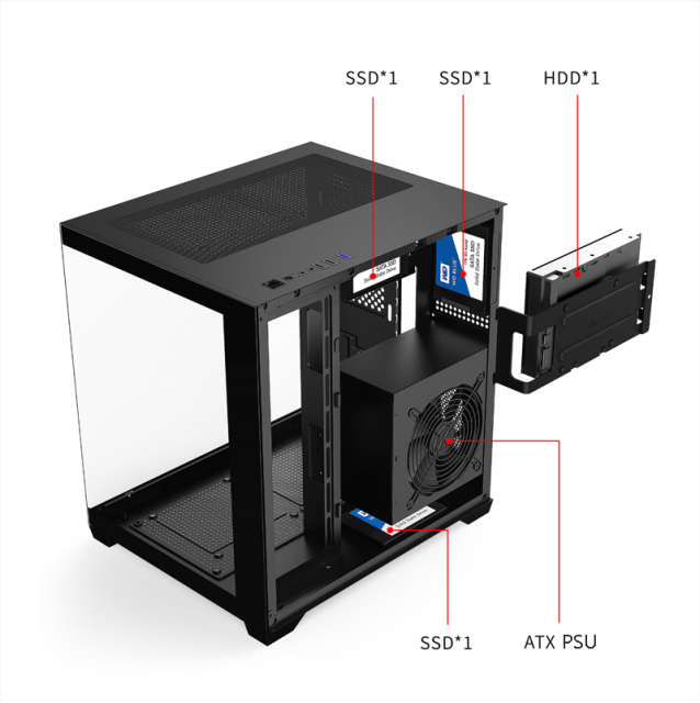 Micro Gaming Pc Case Atx Computer Game Case Mid Tower 3.0 Usb Cabinet Dustproof Gaming Computer Case Black