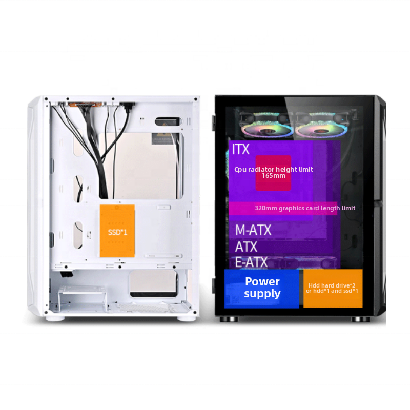 Wholesale OEM Computer Parts E-ATX ATX MATX ITX Gaming PC case Cable Management Computer case with Transparent Sliding Door
