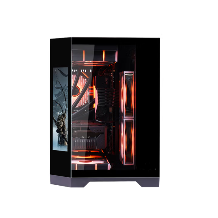 Customizable New Design Mid-tower MATX Gamer PC Case with USB3.0 & Tempered Glass New LCD Screen Computer Case