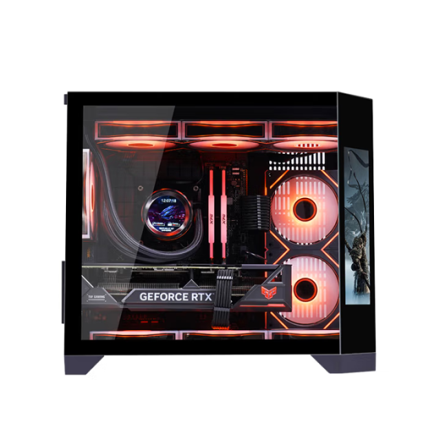 Customizable New Design Mid-tower MATX Gamer PC Case with USB3.0 & Tempered Glass New LCD Screen Computer Case