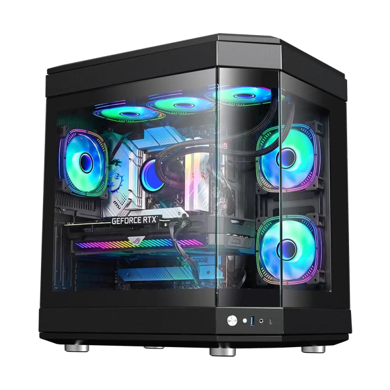 ATX Game Case PC Tempered Glass Full View Gaming case Full Tower 360mm Water Cpu Cooler Computer Cases & Towers