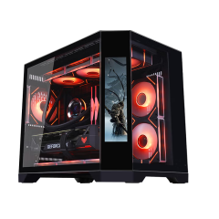 Customizable New Design Mid-tower MATX Gamer PC Case with USB3.0 & Tempered Glass New LCD Screen Computer Case
