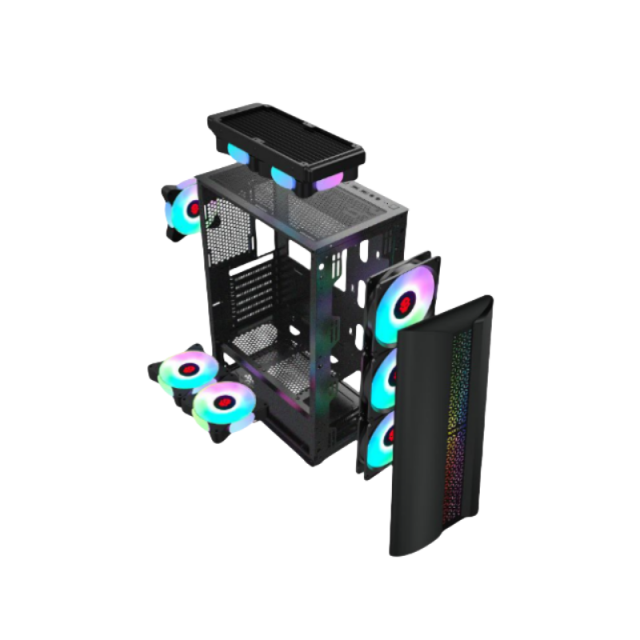 New Design Tempered Glass Computer case Atx Tempered Glass 6pcs Fan 120mm for Gamer Oem Odm Customize