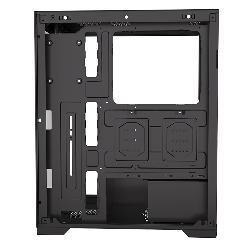 Full Tower Pc Case Gaming Computer Hardware Panel Water Cooler Software Tempered Glass ATX Pc Black Stock