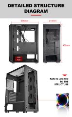 New Arrival Atx Chassis Tempered Glass Panel Mid Tower ATX Gaming Pc case Casing