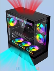 Factory Wholesale ATX Mid Tower PC Case Gaming Casing Desktop Tempered Glass Computer Cases &Towers Support 360 Cooler