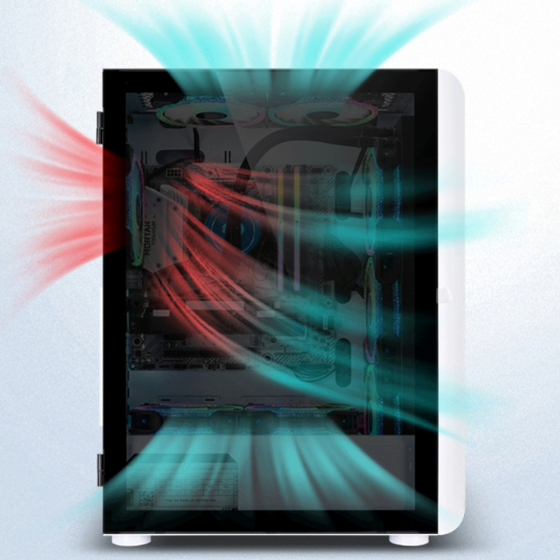 New Design Tempered Glass Computer case Atx Tempered Glass 6pcs Fan 120mm for Gamer Oem Odm Customize