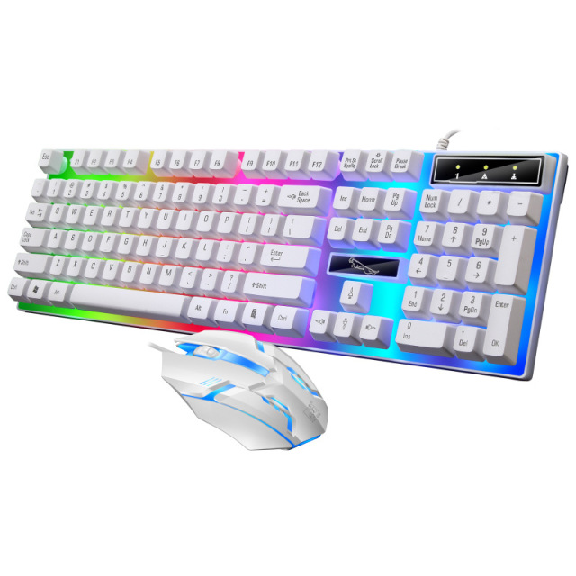 Gamer Keyboard and Mouse PC Gaming RGB Backlit Keyboard Rubber Keycaps Wired Keyboard Mouse Gamer Gaming Mouse