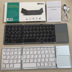 Mini Wireless Keyboard With Touchpad BT Office Portable Magnetic Triple Folding Keyboard for Windows Android IOS iPad Phone