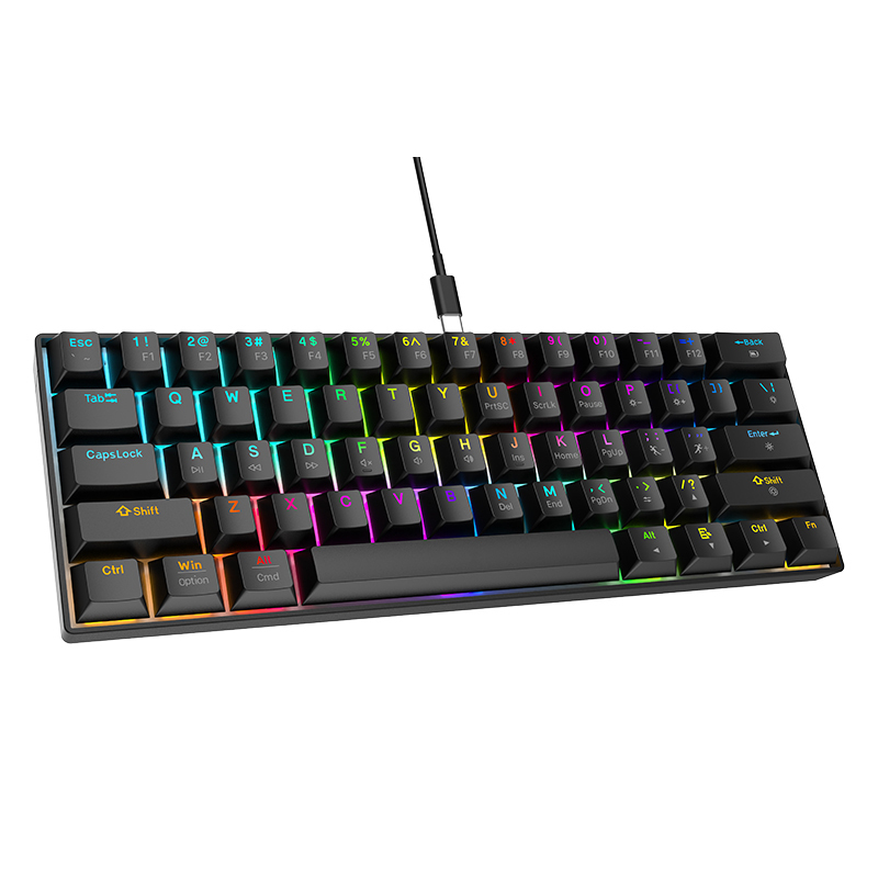 60 Percent Mechanical Keyboard 60% Mini Portable Computer Compact Gamer Keyboard Blue Switch Gaming Keyboard RK61