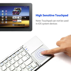 Slim Wireless Bluetooth Keyboard Ultra Thin Foldable Keyboard for Touchpad Tablet PC Portable Mini Folding Keyboard
