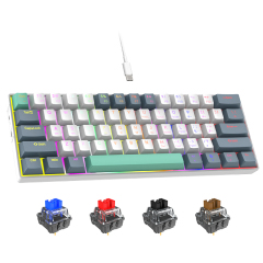 60 Percent Mechanical Keyboard 60% Mini Portable Computer Compact Gamer Keyboard Blue Switch Gaming Keyboard RK61