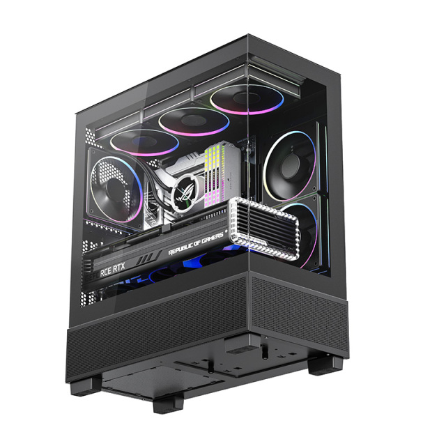 New Gaming PC Case ATX OEM Wholesale Mid Tower High Quality Computer Case With LCD Screen Motherboard