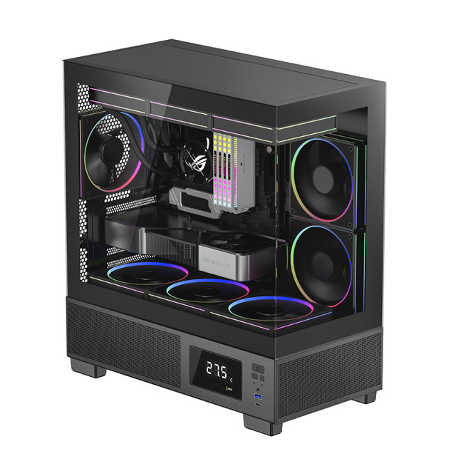 New Gaming PC Case ATX OEM Wholesale Mid Tower High Quality Computer Case With LCD Screen Motherboard