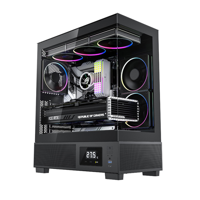 New Gaming PC Case ATX OEM Wholesale Mid Tower High Quality Computer Case With LCD Screen Motherboard