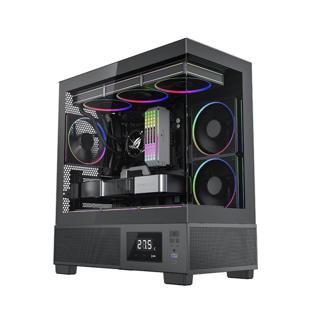 New Gaming PC Case ATX OEM Wholesale Mid Tower High Quality Computer Case With LCD Screen Motherboard