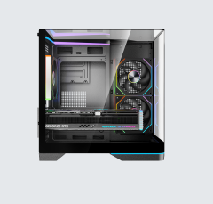 New Fashion Black/white Color Seaview Tempered Glass Case ATX HD USB 3.0 Computer Cases With RGB Strip