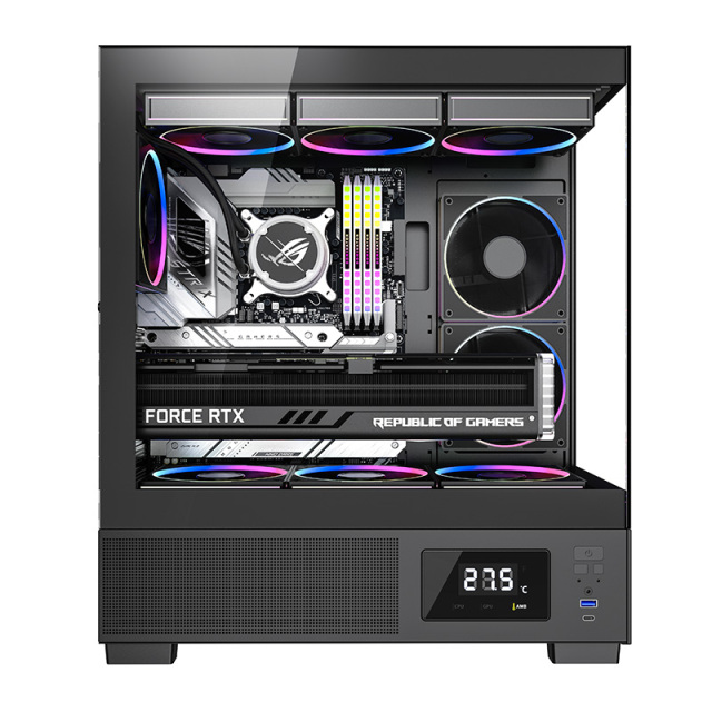 New Gaming PC Case ATX OEM Wholesale Mid Tower High Quality Computer Case With LCD Screen Motherboard