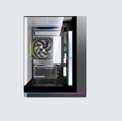 New Fashion Black/white Color Seaview Tempered Glass Case ATX HD USB 3.0 Computer Cases With RGB Strip