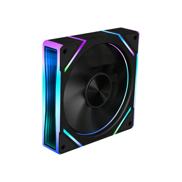 Infinite Mirror Design Fan 6 Pin RGB Lighting Low Noise Air Cooler Fan 12CM Air Cooling Fan for Gaming Desktop PC