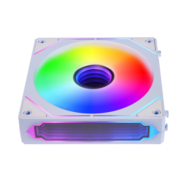 9-Blade ARGB PWM Fan, Hydraulic Bearing, 16+8 LEDs, 600-1600 RPM, with White Pads & FM2412C Hub