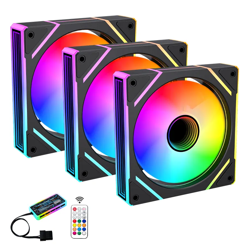 120mm ARGB LED Computer Case Fan 7Pro Gaming CPU Cooler Fluid Bearing 4pin Connector Radiator 20dBA 28CFM