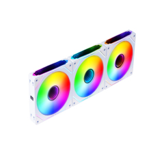 9-Blade ARGB PWM Fan, Hydraulic Bearing, 16+8 LEDs, 600-1600 RPM, with White Pads & FM2412C Hub